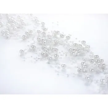 Svatební dekorace Perličky na vlasci bílé 6,5m