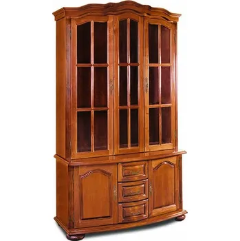 Vinotéka Dřevěná komoda s vitrínou 3 zásuvky mod. 206/1-3