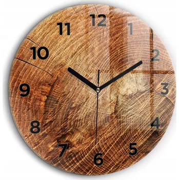 Hodiny Moderní skleněné hodiny s grafikou na zeď Starý kmen stromu průměr 60 cm