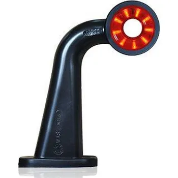 Autodíl Světlo poziční - tykadlo dlouhé zahnuté dvoubarevné LED s otvorem,18cm kábel, 12/24V, WAS, levé