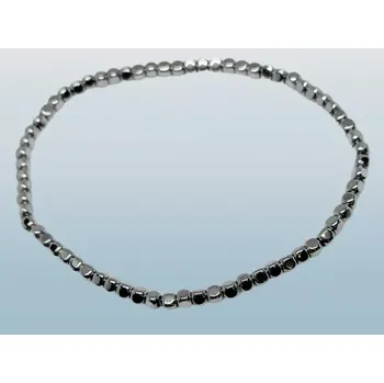 Náramek Jemný hematitový náramek stříbrný