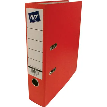 Pořadač A4 pákový prešpán Hit Office - hřbet 7,5 cm / červená
