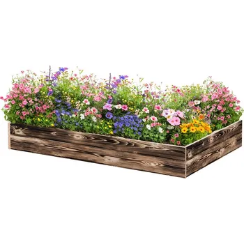 Vyvýšený záhon Dřevěný vyvýšený záhon 140 x 80 x 20 cm - opálený