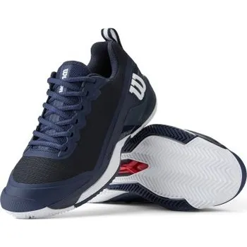 Pánská tenisová obuv Pánské tenisové boty WILSON RUSH PRO 4.5 CLAY Navy Blaze WRS3336600 2025 velikost UK 8,5