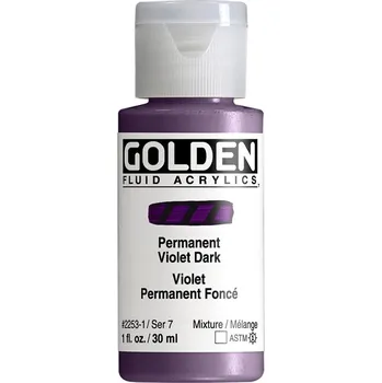 Vodová barva Akrylová barva Golden Fluid - 2253 Permanent Violet Dark Objem: 30 ml