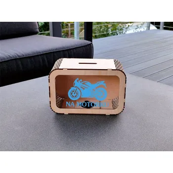 Pokladnička Dřevěná pokladnička - Na motorku - D-decor