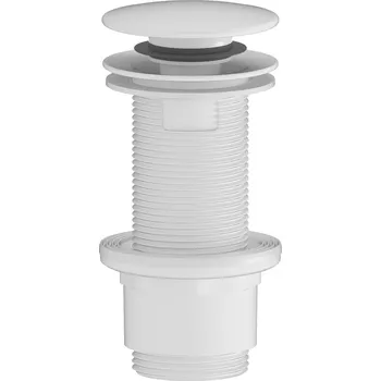 Umyvadlo Umyvadlová výpust 5/4“, click-clack, velká zátka, 10-80mm, ABS/bílá mat