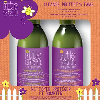 Kosmetická sada Dárková sada na vlasy pro děti Little Green Cleanse, Protect and Tame (0169955) + dárek zdarma