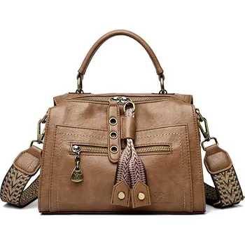 Kabelka Dámská kožená kabelka FLY800 Barva (Varianta): Khaki