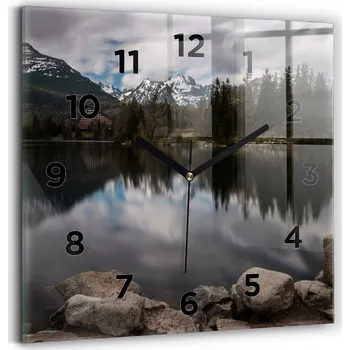 Hodiny Skleněné nástěnné hodiny tiché Salon Vysoké Tatry na Slovensku 30x30