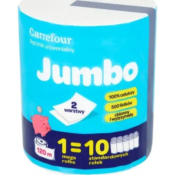 Papírový ručník Papírové utěrky celulóza Carrefour, 1 balení (1 ks), bílé