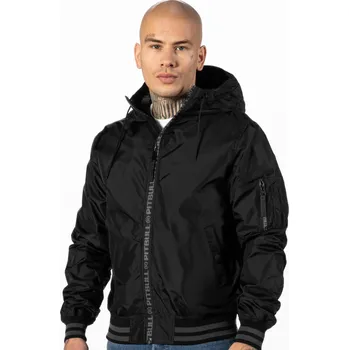 Moto bunda PIT BULL WEST COAST BOMBER KAPUCE M Černá