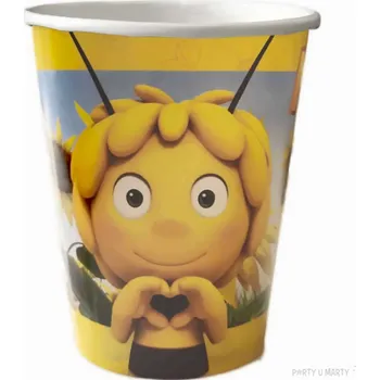Jednorázové nádobí PARTY FACTORY Papírové kelímky Včelka Mája – 250 ml, sada 10 ks