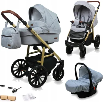 Kočárek Dětský kočárek 3v1 BabyLux Aspero: sporťák, hluboká korba a autosedačka