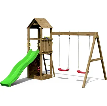 Dětské hřiště Marimex Play 006 11640471 akát/zelená skluzavka