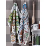 Utěrky JOSEF LADA VELIKONOCE - VÁNOCE, zelená a modrá, 2 kusy 50x64cm