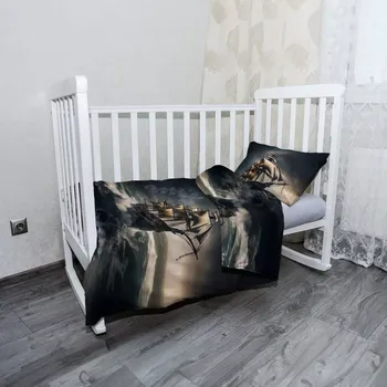 Povlečení Sablio Mikroplyšové povlečení do dětské postýlky Plachetnice v rozbouřených vodách - 100x135 / 40x60