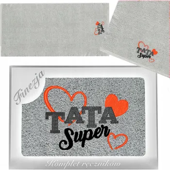 OSUŠKA S VÝŠIVKOU JAKO DÁREK KE DNI OTCŮ ŠEDÁ 1 KS 70X140