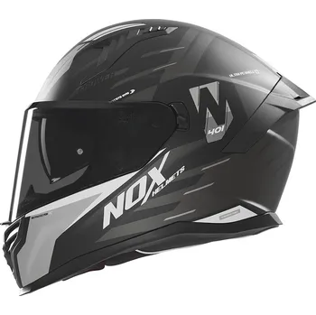 Helma na motorku Integrální helma na motorku NOX N401 Crower matná černo-stříbrná