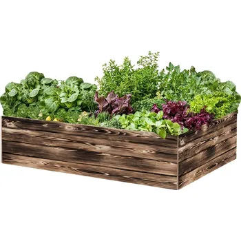 Vyvýšený záhon Dřevěný vyvýšený záhon 160 x 100 x 40 cm - opálený