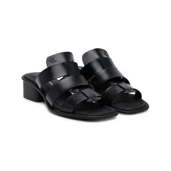 Dámské pantofle Nazouváky Calvin Klein Jeans Heel Square Mg Lth YW0YW01702 Černá 40