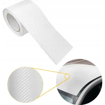 Polep vozidla Ozdobná lišta Carbon Bílá 3D Fólie Tuningová pro interiér, lišty Dechroming