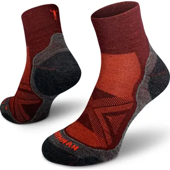 Pánské ponožky Northman Běžecké antibakteriální ponožky Run Merino PRO Mid Velikost: 39-41 Červené Profesionální Běžecké Merino Ponožky