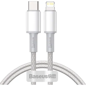 Baseus High Density Braided Series Fast Charging Datový Kabel USB-C - Lightning 20W 1m White
