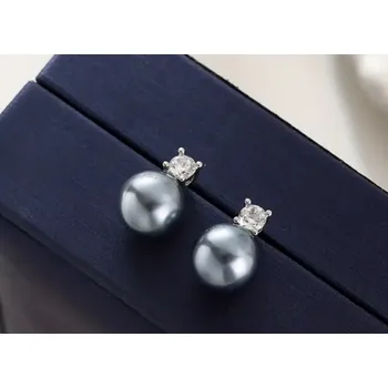 Náušnice Elegantní perla se zirkonem