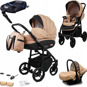 Kočárek Dětský kočárek 4v1 BabyLux Axel Alu - sportovní kočárek, hluboká korba, autosedačka, základna ISOFIX