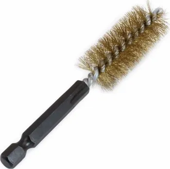 Drátěný kartáč Ocelový kartáč, pomosazený, na čištění sedel vstřikovačů, šestihran, 22 mm - SATRA