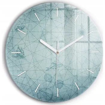 Hodiny Moderní skleněné nástěnné hodiny s potiskem , kulatý průměr 30 cm
