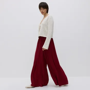 Reserved - Kalhoty palazzo - hnědá - 1044P-83X - 1044P-83X-M