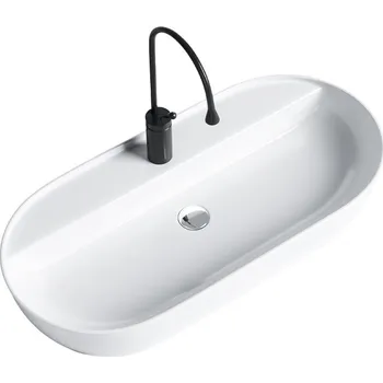 Umyvadlo BPS-koupelny Keramické umyvadlo na desku HYD-EI-WH-810 81x41 cm, bílé