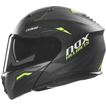 Helma na motorku Vyklápěcí helma na motorku NOX N968 Ultra matná černo-fluo žlutá
