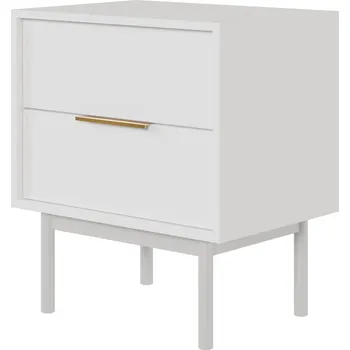 Noční stolek Noční stolek Viviaro se dvěma zásuvkami, 54 cm, bílý