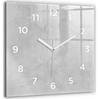 Hodiny Skleněné hodiny s potiskem Tiché Bezhlučné Nástěnné Kamenná zeď 60x60
