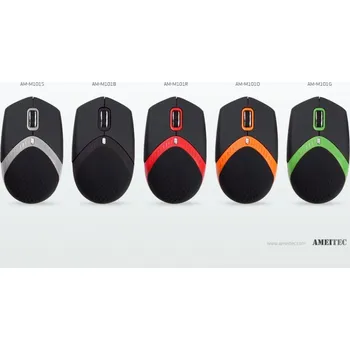 Myš AMEI AM-M101R / Ergonomická / Optická / 1 600 DPI / Drátová USB / Černá-červená EXACTGAME