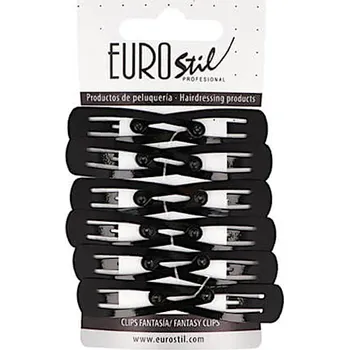 Sponky do vlasů pukačky Eurostil Professional - 5 cm, černé - 12 ks (07455/50)