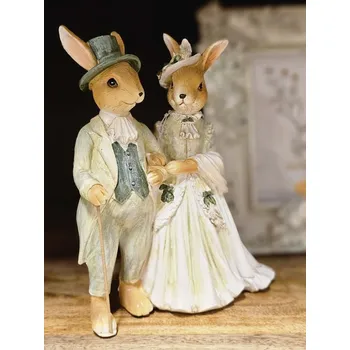 Bytová dekorace Dekorace elegatní králičí pár - 17*8*21 cm