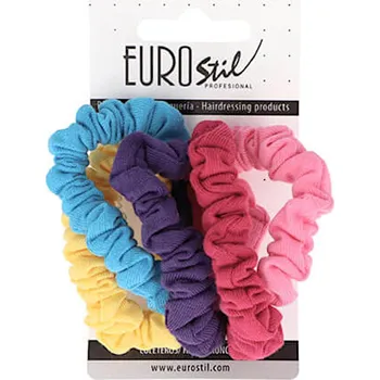 Látkové gumičky do vlasů Eurostil Professional - barevné, 5 ks (07454) + dárek zdarma
