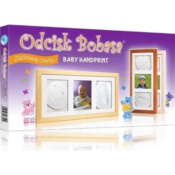 Obraz SADA PRO MIMINKO Kreativní OTISK NOŽIČKY/RUČIČKY s Hnědým Rámem - KVALITNÍ a PĚKNÁ