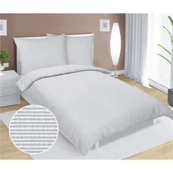 Povlečení Bellatex Povlečení krep 80/904 140x200, 70x90 šedý proužek