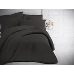 Francouzské jednobarevné bavlněné povlečení 220x200, 70x90cm tmavě šedé