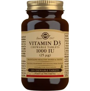 Solgar Vitamín D3 žvýkací tablety 1000 IU (25 µg) 100 tbl