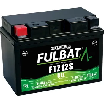 Baterie 12V, YTZ12S GEL, 12V, 11Ah, 210A, bezúdržbová GEL technologie 150x88x110 FULBAT (aktivovaná ve výrobě) FULBAT M310-231