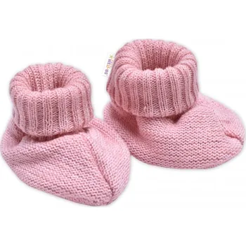Capáčky Pletené botičky/capáčky STAR Hand Made Baby Nellys, pudrově růžové