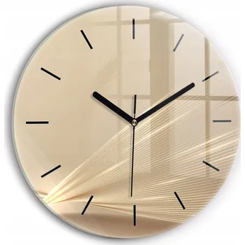 Hodiny Moderní skleněné nástěnné hodiny s potiskem Abstraktní světlo průměr 30 cm