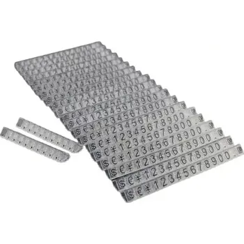 Samolepící etiketa Plastové cenovky černé, průhledné 6x9mm 20x řada €,$,¥ (ESS-PX x20)