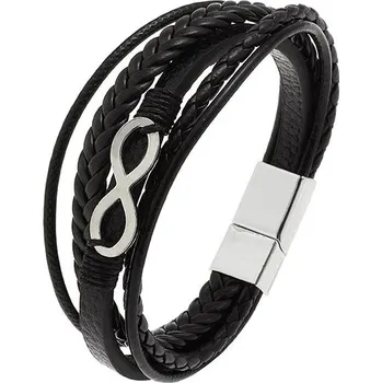 Náramek Predator Q1 Kožený náramek nekonečno 21 cm - AL19354-2
